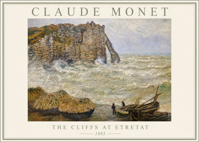 Monet The Cliffs at Etretat No3 - Plakat