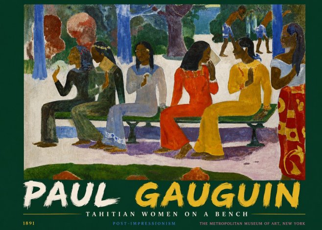 Paul Gauguin Tahitian Women on a Bench No4 - Plakat