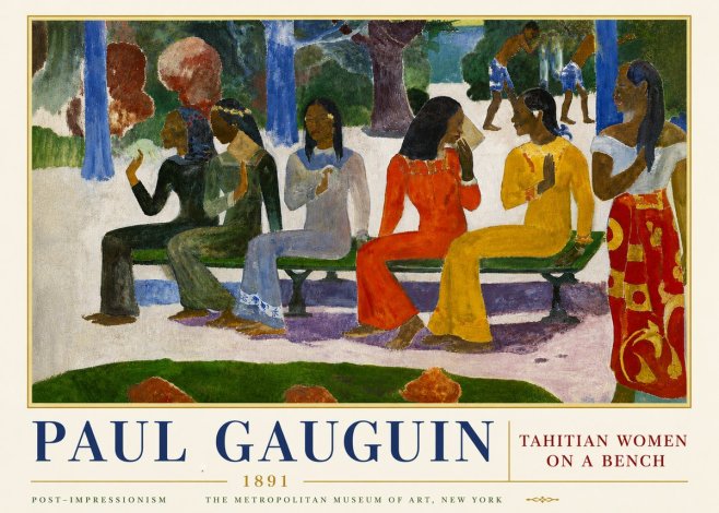 Paul Gauguin Tahitian Women on a Bench No5 - Plakat