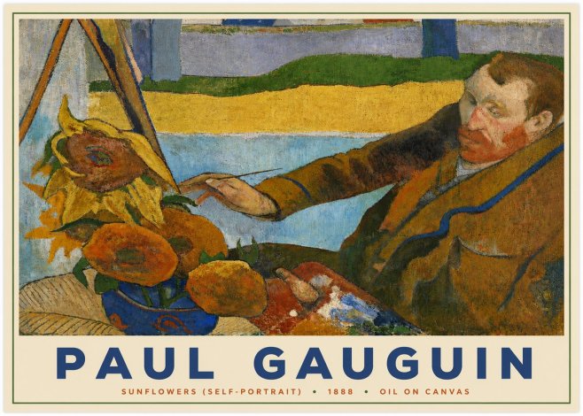 Paul Gauguin The Artist and His Sunflowers No5 - Plakat