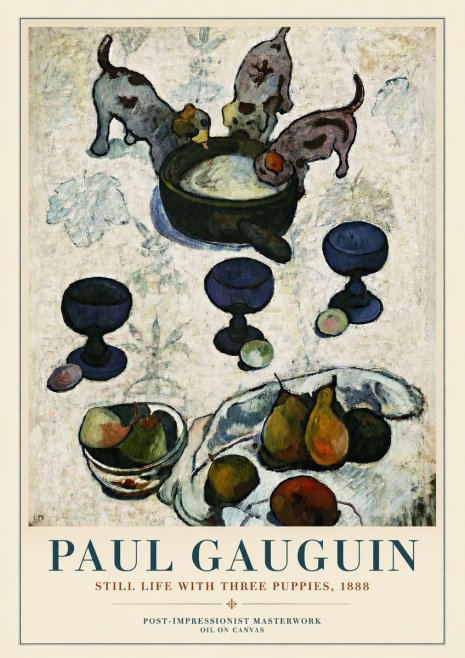 Paul Gauguin Still Life with Three Puppies, 1888 No3 - Plakat