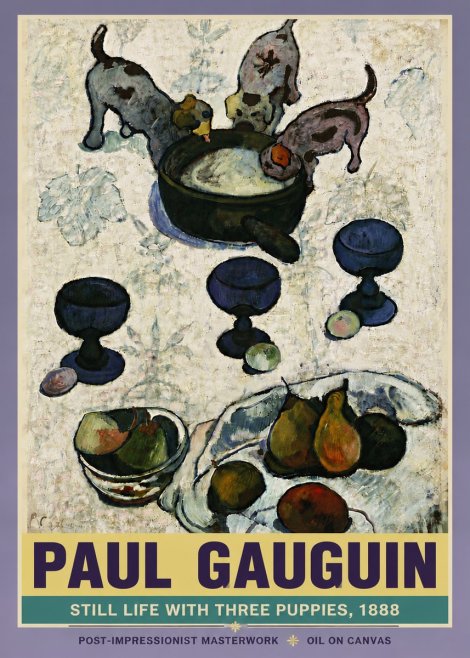 Paul Gauguin Still Life with Three Puppies, 1888 No6 - Plakat