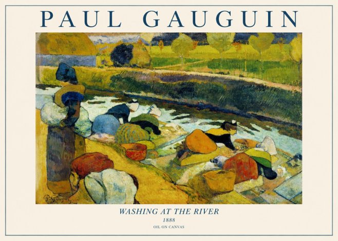 Paul Gauguin Washing at the River No1 - Plakat