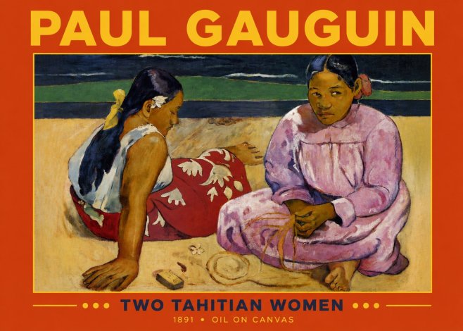 Paul Gauguin Two Tahitian Women III No2 - Plakat