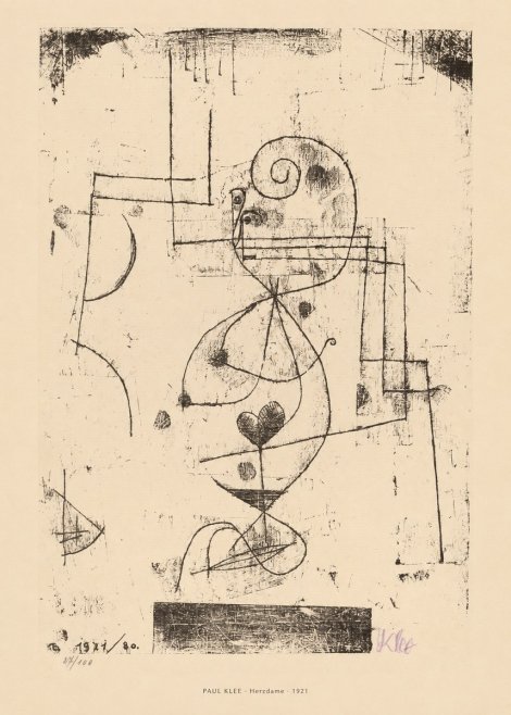 Paul Klee Herzdame No5 - Plakat