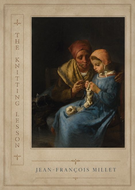 Jean-François Millet The Knitting Lesson I No2 - Plakat