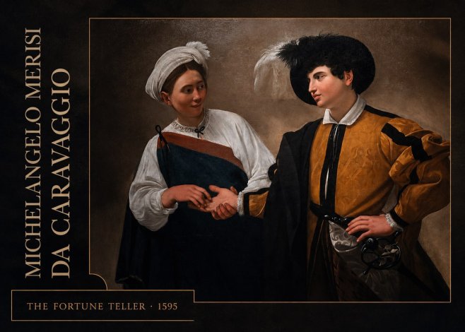 Michelangelo Merisi da Caravaggio The Fortune Teller II No2 - Plakat