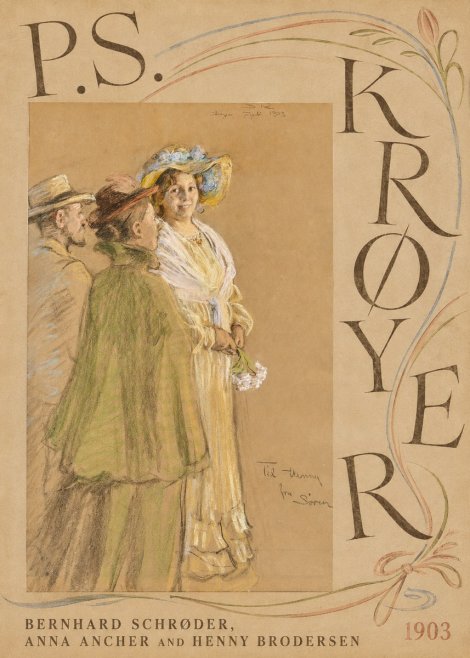 P.S. Krøyer Bernhard Schrøder, Anna Ancher and Henny Brodersen No5 - Plakat