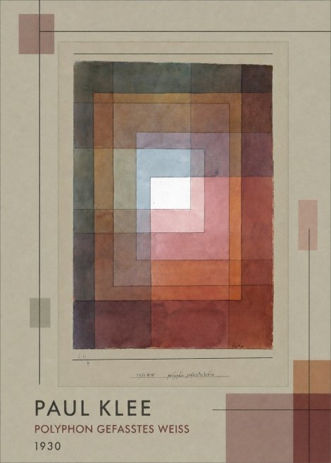 Paul Klee Polyphon Gefasstes Weiss No1 - Plakat