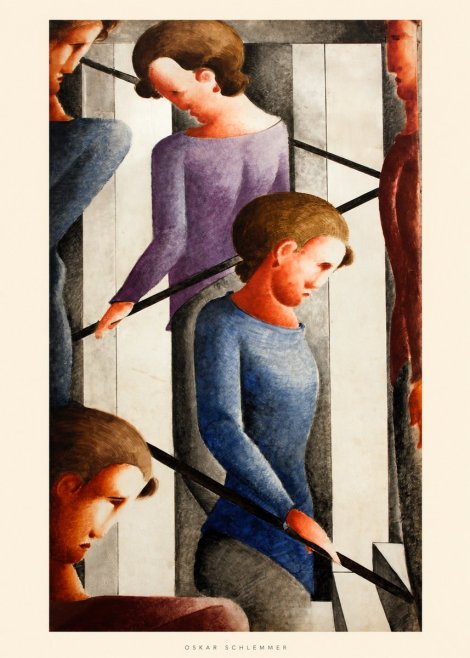 Oskar Schlemmer Staircase Figures I No6 - Plakat