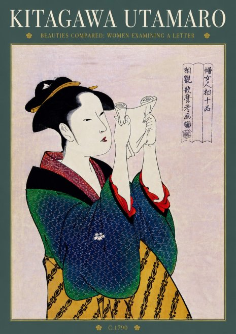 Kitagawa Utamaro Beauties Compared: Women Examining a Letter No6 - Plakat