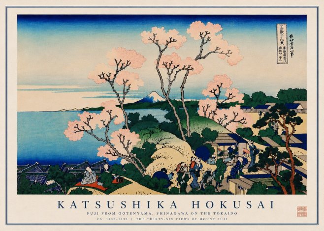 Katsushika Hokusai Fuji from Gotenyama, Shinagawa on the Tōkaidō No8 - Plakat