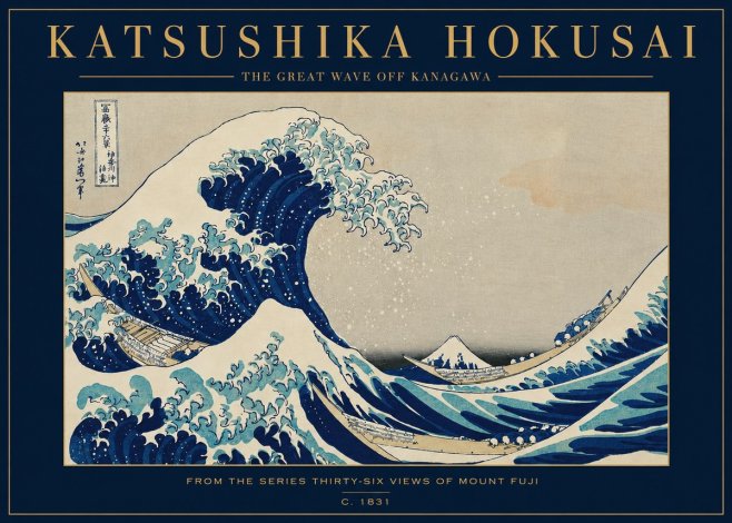 Katsushika Hokusai The Great Wave off Kanagawa I No3 - Plakat