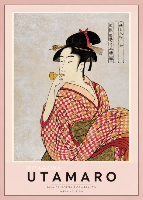 Kitagawa Utamaro Bijin-ga (Portrait of a Beauty) No4 - Plakat