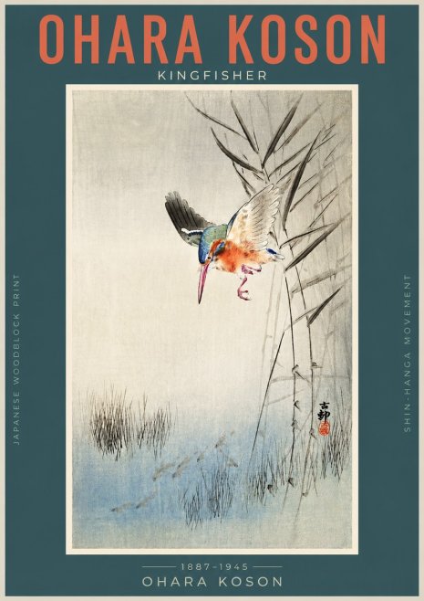 Ohara Koson Kingfisher No2 - Plakat