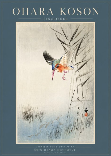 Ohara Koson Kingfisher No3 - Plakat