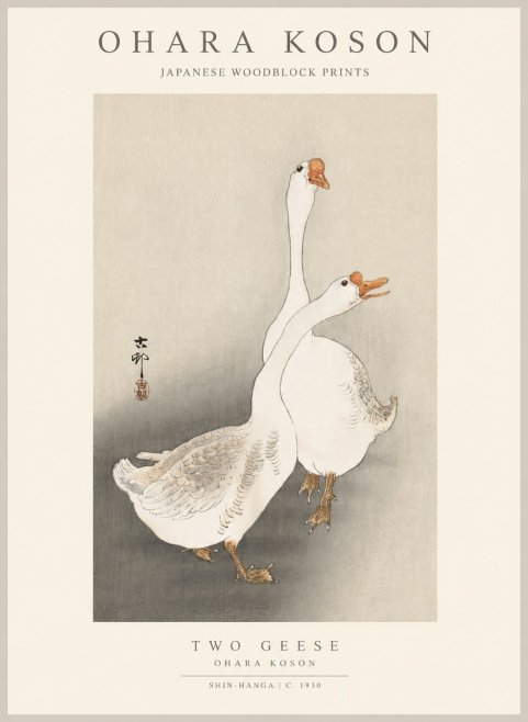 Ohara Koson Two Geese No1 - Plakat