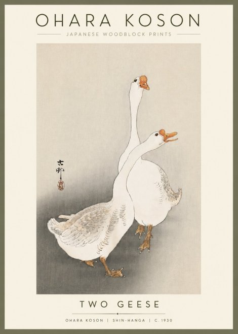 Ohara Koson Two Geese No2 - Plakat