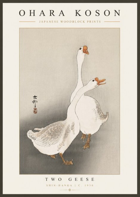 Ohara Koson Two Geese No4 - Plakat