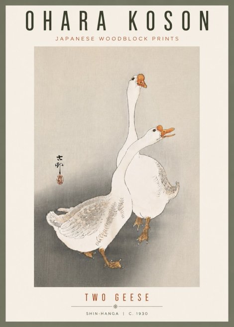 Ohara Koson Two Geese No6 - Plakat