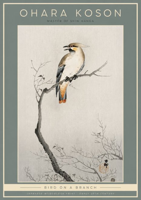 Ohara Koson Bird on a Branch I No2 - Plakat