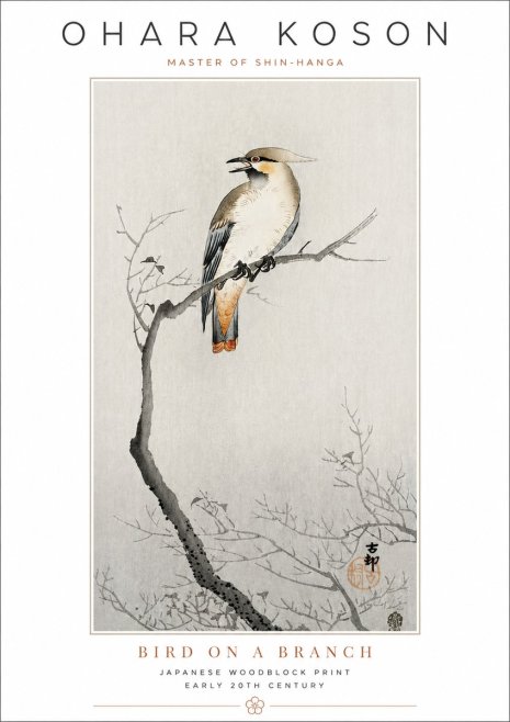 Ohara Koson Bird on a Branch I No3 - Plakat