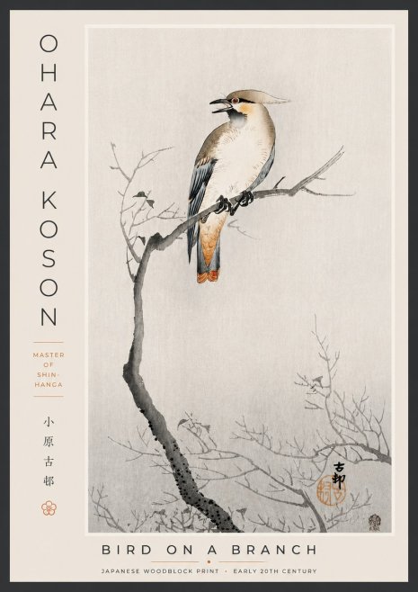 Ohara Koson Bird on a Branch I No5 - Plakat