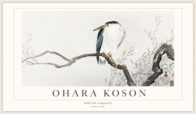 Ohara Koson Bird on a Branch II No1 - Plakat