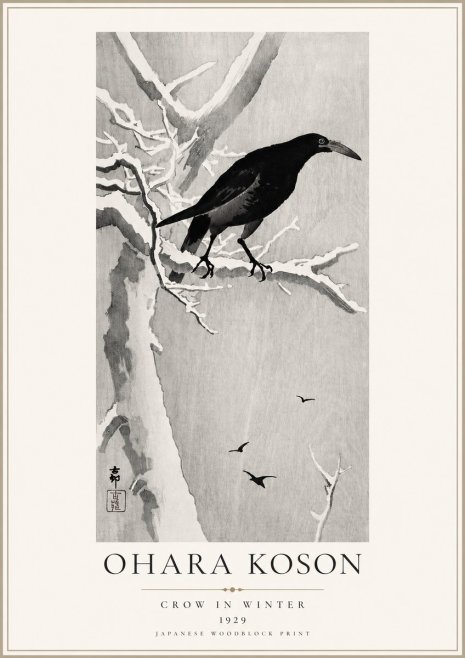 Ohara Koson Crow in Winter I No3 - Plakat