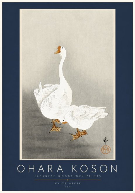 Ohara Koson White Geese No2 - Plakat