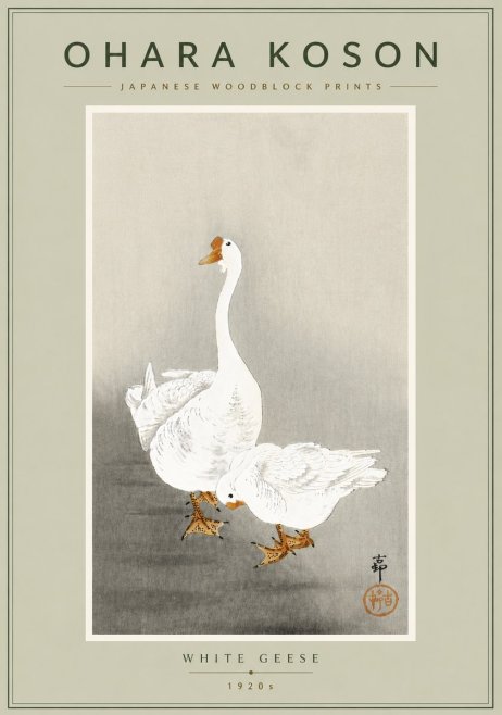 Ohara Koson White Geese No6 - Plakat