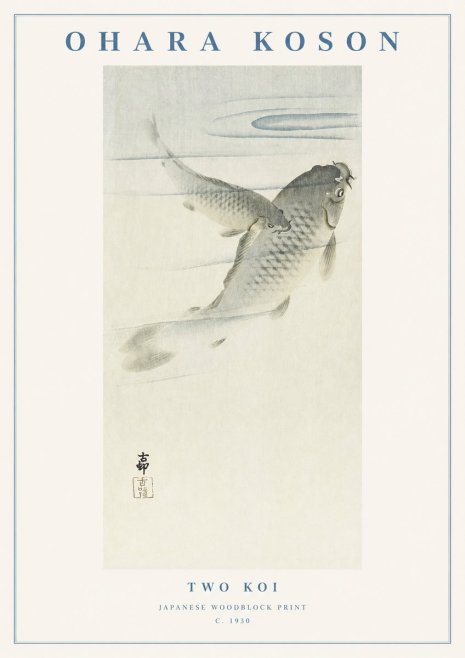 Ohara Koson Two Koi I No1 - Plakat