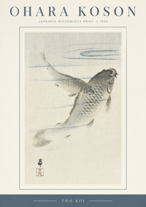 Ohara Koson Two Koi I No3 - Plakat