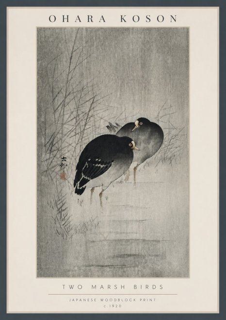 Ohara Koson Two Marsh Birds No6 - Plakat