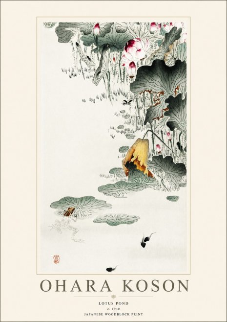 Ohara Koson Lotus Pond No1 - Plakat
