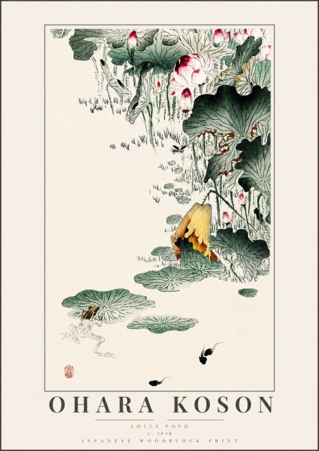 Ohara Koson Lotus Pond No3 - Plakat