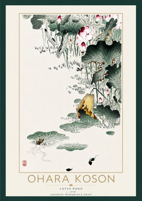 Ohara Koson Lotus Pond No6 - Plakat