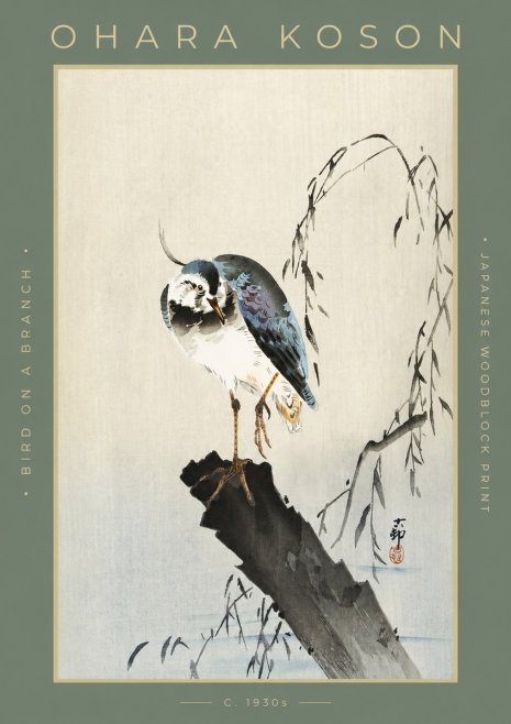 Ohara Koson Bird on a Branch III No2 - Plakat
