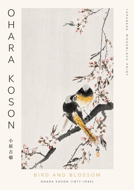 Ohara Koson Bird and Blossom No2 - Plakat