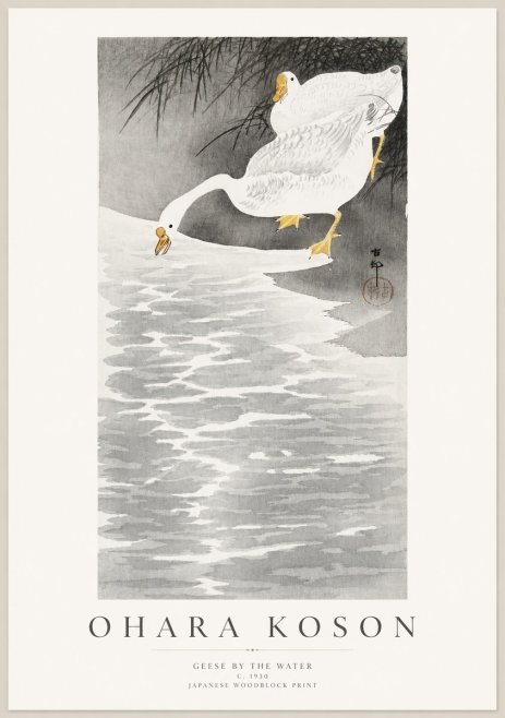 Ohara Koson Geese by the Water No1 - Plakat