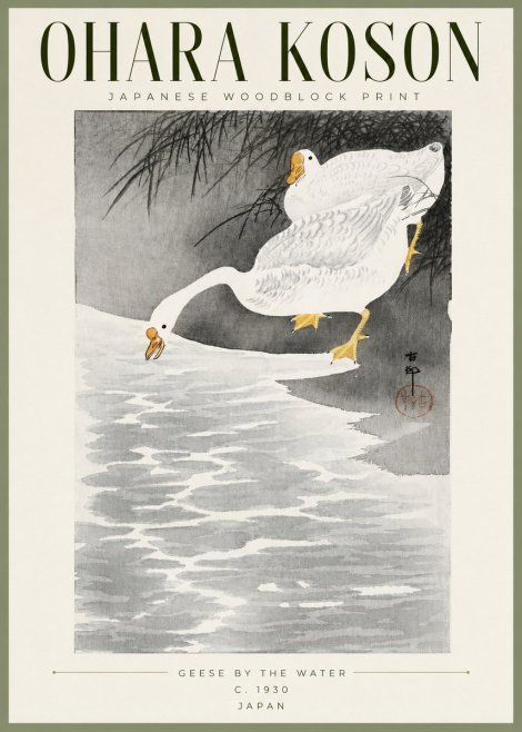 Ohara Koson Geese by the Water No2 - Plakat