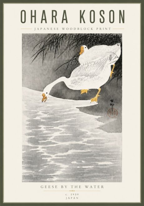 Ohara Koson Geese by the Water No5 - Plakat