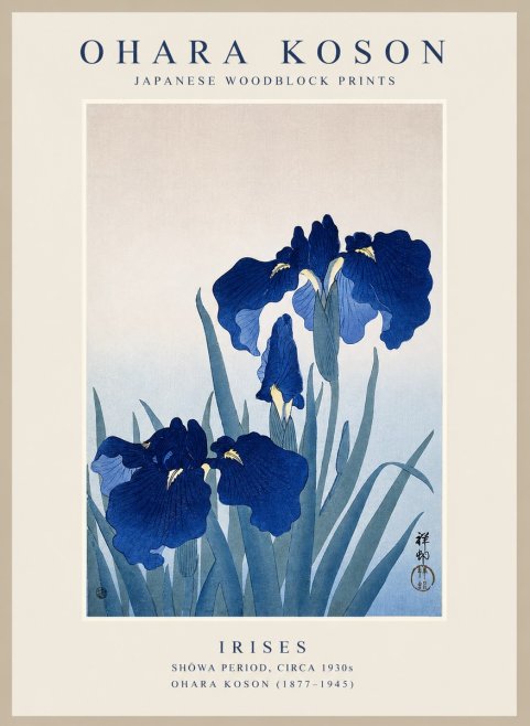 Ohara Koson Iris Es No1 - Plakat