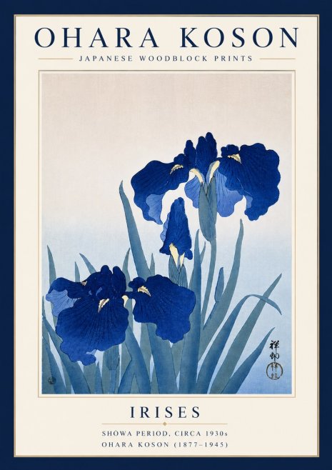 Ohara Koson Iris Es No4 - Plakat
