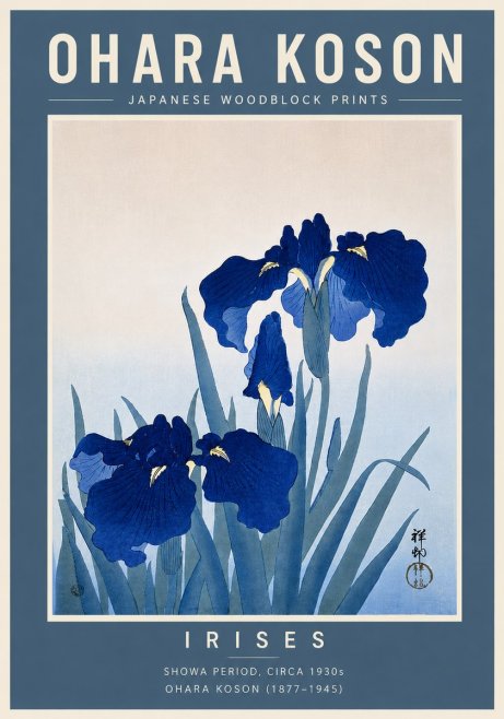 Ohara Koson Iris Es No5 - Plakat