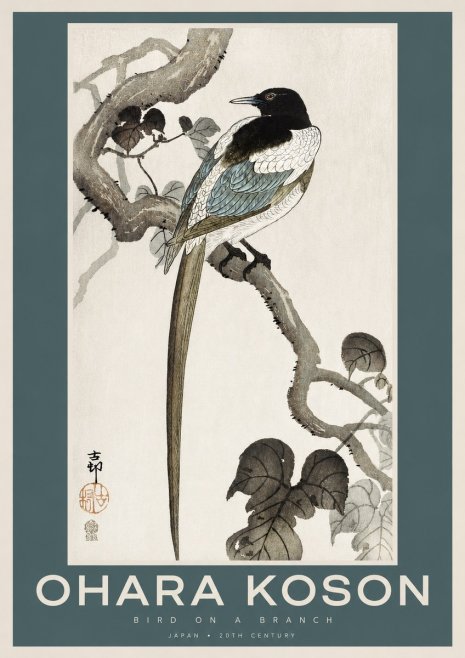 Ohara Koson Bird on a Branch IV No2 - Plakat