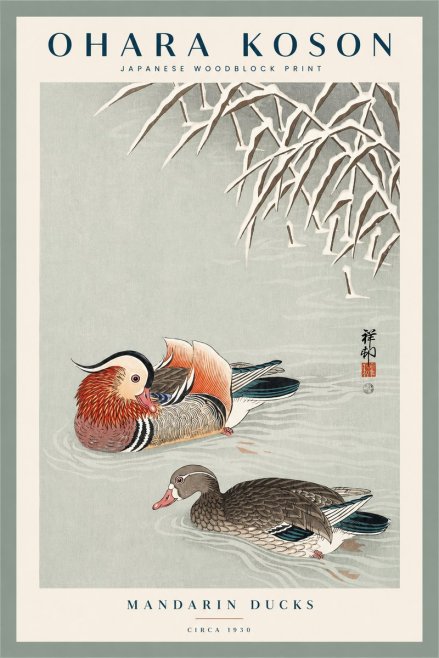 Ohara Koson Mandarin Ducks No2 - Plakat