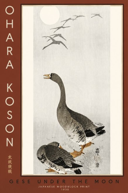 Ohara Koson Gese Under the Moon No3 - Plakat