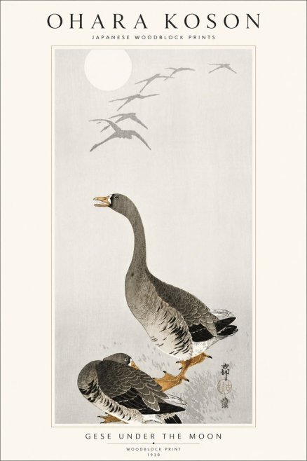 Ohara Koson Gese Under the Moon No5 - Plakat