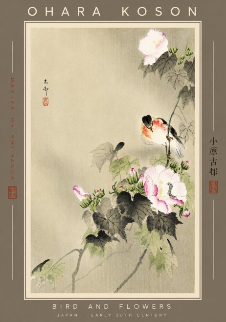 Ohara Koson Bird and Flowers No3 - Plakat